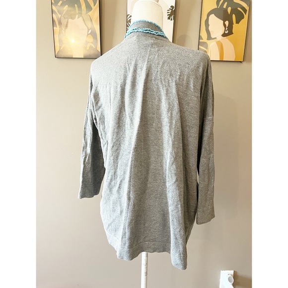 Zara Knit Gray Slouchy Open Cardigan - Picture 2 of 6
